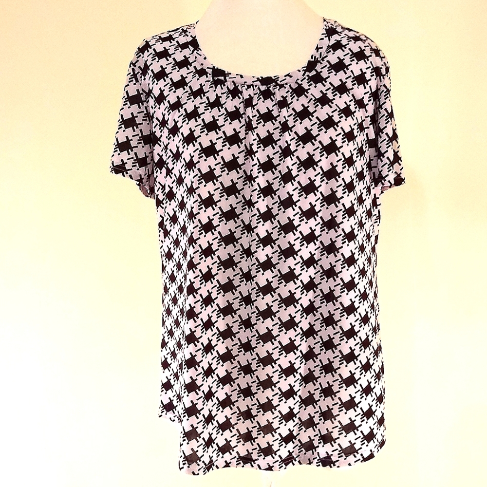 Prestige Houndstooth Print Top
